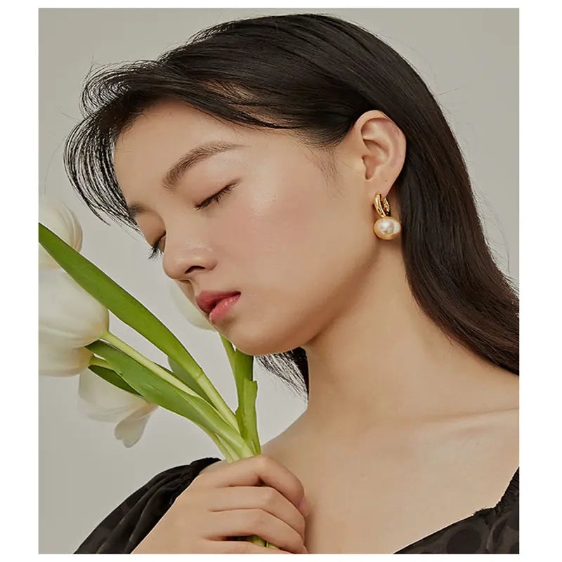 Stylish Minimalist Pearl Stud Earrings