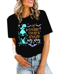 Beware of Hitch Hiking Ghost Shirt Women Funny Halloween Shirt Haunted Mansion Tshirt Hocus Pocus Fall Short Sleeve Top