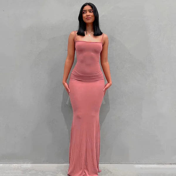 Elegant Satin Slip Backless Maxi Dress | Ember And Co