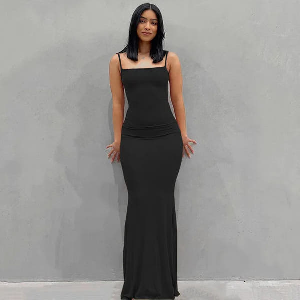 Elegant Satin Slip Backless Maxi Dress | Ember And Co