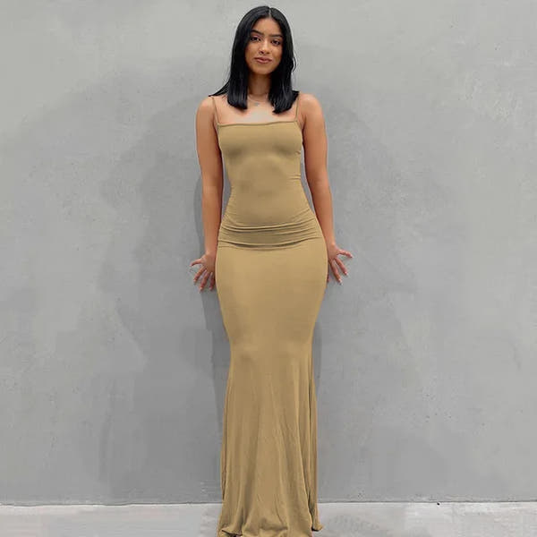 Elegant Satin Slip Backless Maxi Dress | Ember And Co