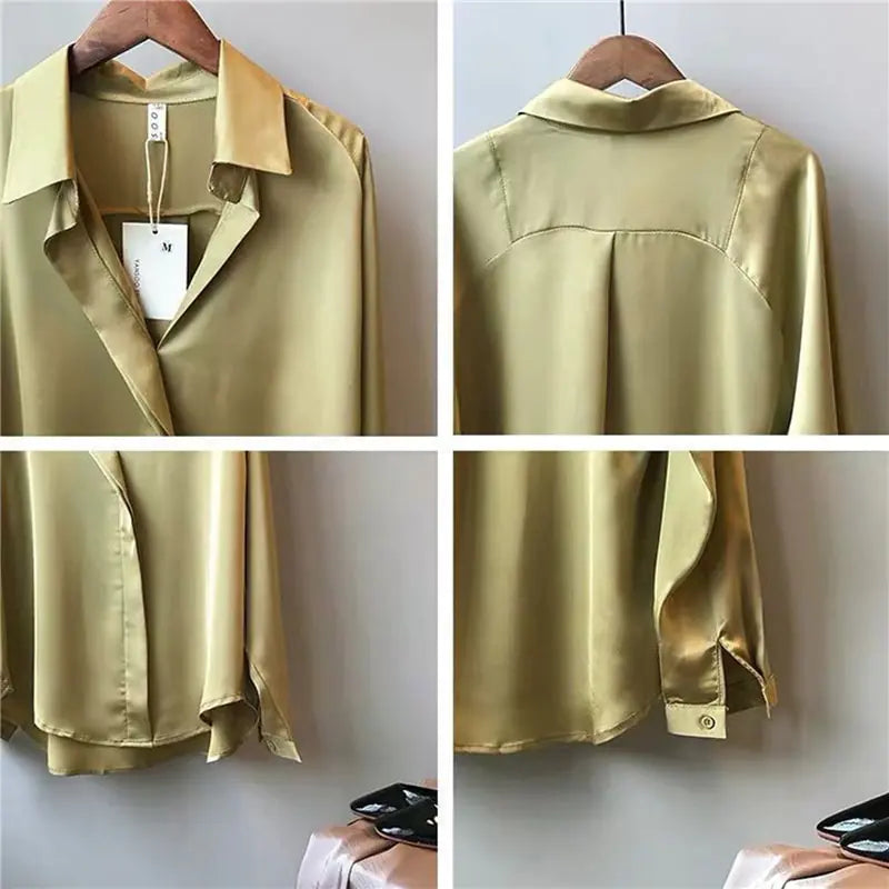 V-Neck Silk Blouse - Elegant Style | Ember And Co