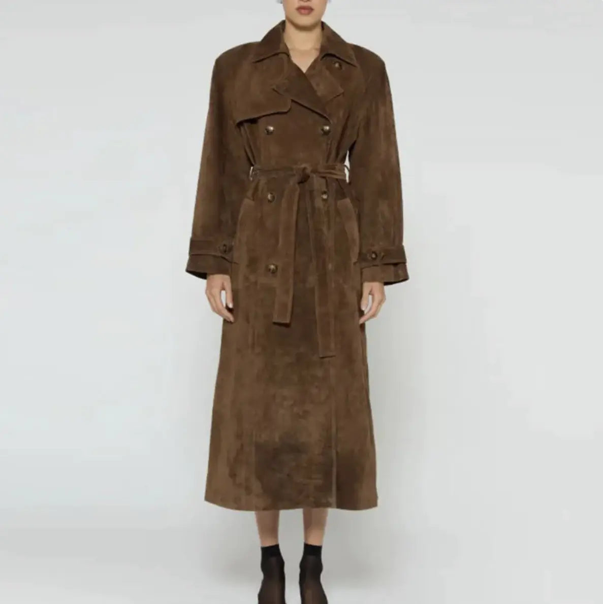Stylish Women's Winter Coat - Double-Breasted Trench | Ember And Co