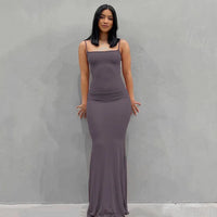 Elegant Satin Slip Backless Maxi Dress | Ember And Co