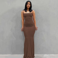Elegant Satin Slip Backless Maxi Dress | Ember And Co